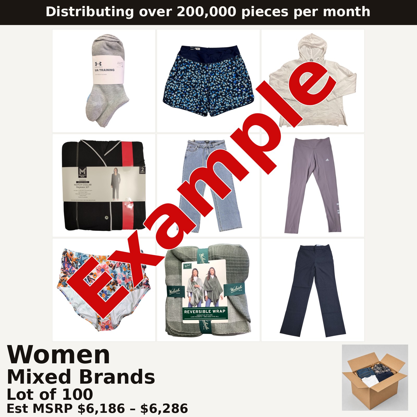 Mixed NWT Wholesale Clothing Apparel Lot of 100 (Women, Mixed Brands)